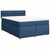 vidaXL Boxspringbett mit Matratze Blau 140x190 cm Stoff