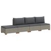 vidaXL 4 Stk. Rattan-Lounge-Set mit Kissen GENDT Naturrattan Kubu Grau