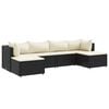 vidaXL 6-tlg. Garten-Lounge-Set mit Kissen Schwarz Poly Rattan