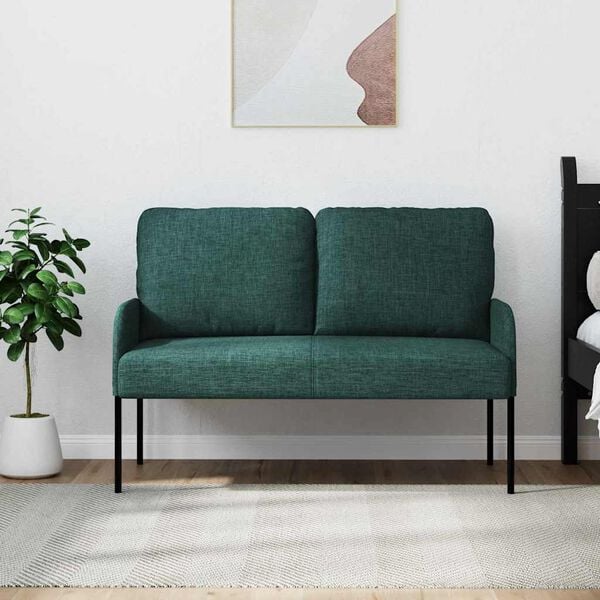 vidaXL Sofas mit Kissen 110cm Dunkelgr&uuml;n Sperrholz