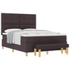 vidaXL Boxspringbett mit Kopfteil Dunkelbraun 190 x 140 cm Stoff