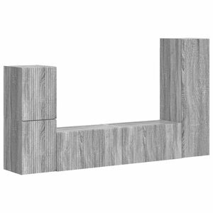 vidaXL TV-Schrankset Wandmontiert 4 pcs Graues Sonoma Holzwerkstoff
