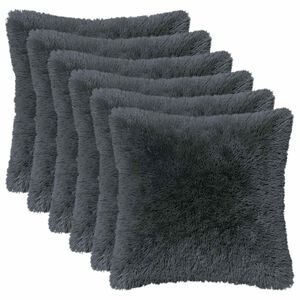 vidaXL Kissen mit Kissen HEERLEN 6 Stk. Anthrazit PV Fleece