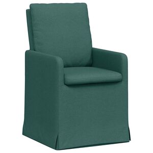 vidaXL Esszimmerst&uuml;hle 2 stk. Stoff Dunkelgr&uuml;n 57 x 67 x 98 cm