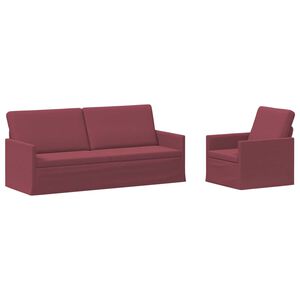 vidaXL Sofa-Set 2 pcs Weinrot Stoff