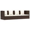vidaXL Garten-Sofabett mit Kissen Poly Rattan Braun