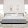vidaXL Boxspringbett mit Matratze Hellgrau 200 x 200 cm Stoff