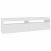 vidaXL TV-Schr&auml;nke 2 Stk. mit LED-Leuchten Wei&szlig; 75x35x40 cm
