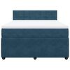 vidaXL Boxspringbett mit Matratze Blau 160x200 cm Samt