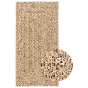 vidaXL Teppich ZIZUR Beige 80x250 cm Jute-Optik Indoor und Outdoor