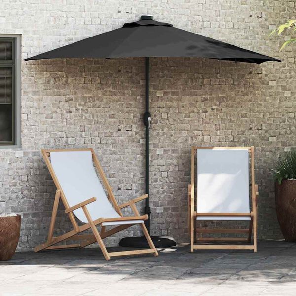 vidaXL Gartenparasol Schwarz 294 x 150 x 223 cm Stoff