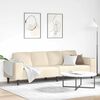 vidaXL Stoffsofa mit Kissen Creme 208 cm Cordstoff