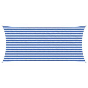 vidaXL Sonnensegel Blau und Wei&szlig; 2 x 4 m HDPE