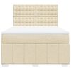 vidaXL Boxspringbett mit Matratze Creme 140x190 cm Stoff