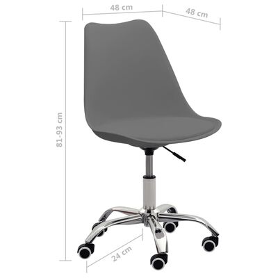 vidaXL Bürostühle 2 Stk. Grau Kunstleder