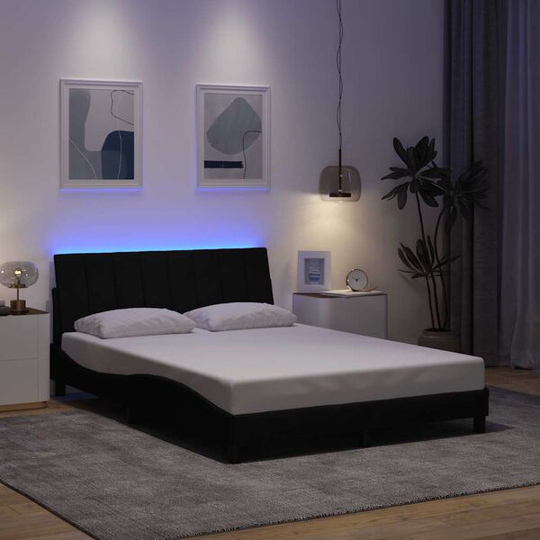 vidaXL Bettgestell ohne Matratze "Hanko" Schwarz 120x200 cm Stoff