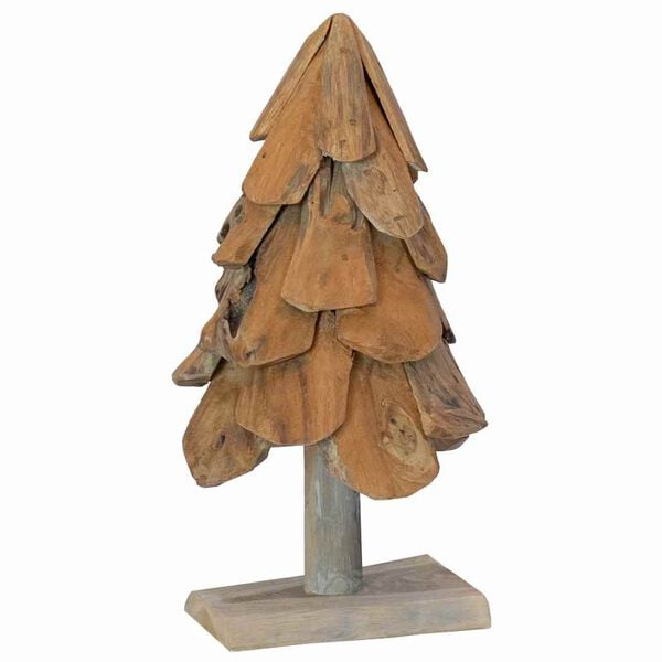 vidaXL Weihnachtsbaum mit St&auml;nder Braun 60 cm Massivholz Teak