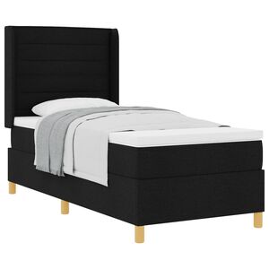 vidaXL Boxspringbett mit Matratze Schwarz 80 x 200 cm Stoff