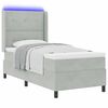 vidaXL Boxspringbett mit LED-Lichtleisten Hellgrau 100 x 200 cm Samt