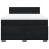 vidaXL Boxspringbett mit Matratze Schwarz 140x200 cm Samt