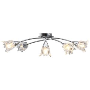 vidaXL Deckenleuchte mit Glasschirmen f&uuml;r 5 E14 Gl&uuml;hlampen