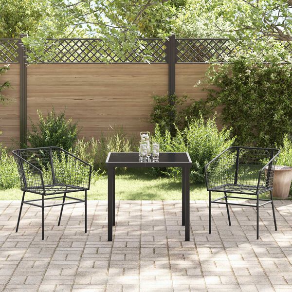 vidaXL Garten Essgruppe 5 pcs Braun Poly-Rattan