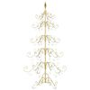 vidaXL Metall Weihnachtsbaum Gold 150 cm Pulverbeschichteter Stahl