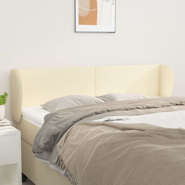 vidaXL Kopfteil mit Ohren Creme 147x23x78/88 cm Kunstleder