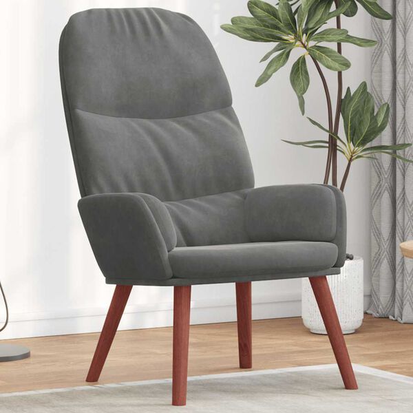 vidaXL Relaxsessel Dunkelgrau Samt
