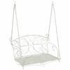 vidaXL Schaukelbank Stahl 105,5 x 61 x 56 cm Antik Wei&szlig;