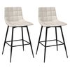 vidaXL Barhocker 2 Stk. Creme Samt