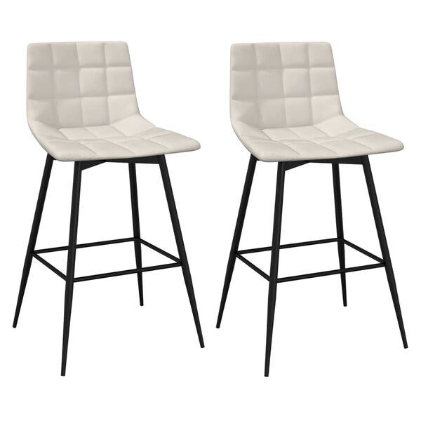 vidaXL Barhocker 2 Stk. Creme Samt