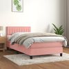 vidaXL Boxspringbett mit Matratze Rosa 90x190 cm Samt