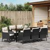 vidaXL Garten Essgruppe mit Kissen 9 pcs Schwarz Poly-Rattan