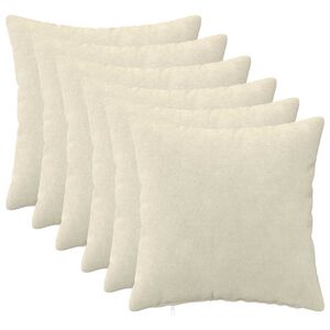 vidaXL Kissenbezug 6 stk. HEERLEN Creme 30 x 30 cm Mikrofaser Fleece