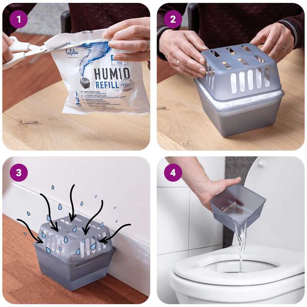 Lafita Raumentfeuchter mit Nachf&uuml;llbeuteln 4 Stk. 450 g