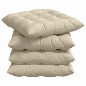 vidaXL Sitzkissen 4 pcs Creme 40 x 40 x 6 cm Stoff