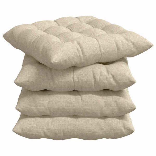 vidaXL Sitzkissen 2 pcs Creme 40 x 40 x 6 cm Stoff