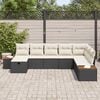 vidaXL Gartensofa-set mit Kissen 8 pcs Schwarz Poly-Rattan