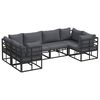 vidaXL Gartensofa-set 6 Stk. Schwarz Aluminium