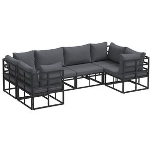 vidaXL Gartensofa-set 6 stk. Schwarz Aluminium