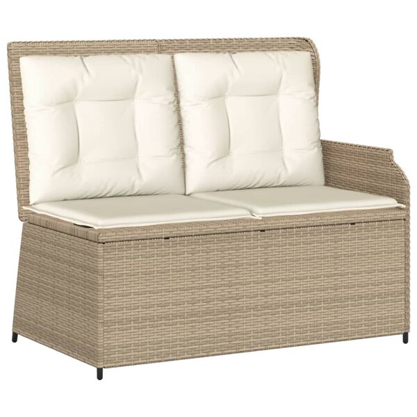 vidaXL 5-tlg. Garten-Lounge-Set mit Kissen Beige Poly Rattan