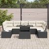 vidaXL Sofa Set mit Kissen 8 pcs Schwarz und Creme Poly-Rattan