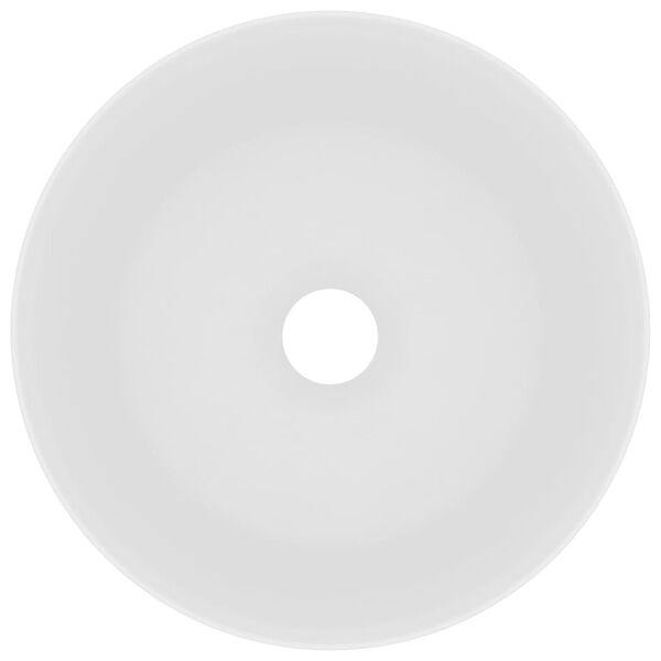 vidaXL Luxuriöses Waschbecken Rund Matt Weiß 40x15 cm Keramik