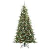 vidaXL K&uuml;nstlicher klappbarer Weihnachtsbaum Gr&uuml;n 240 cm PE und PVC