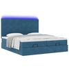 vidaXL Ottoman-Bett mit Matratzen & LED Dunkelblau 200x200 cm Samt