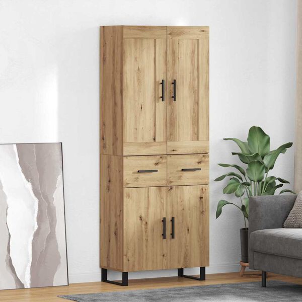 vidaXL Highboard Artisan-Eiche 69,5 x 34 x 180 cm Holzwerkstoff