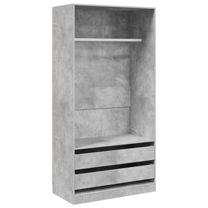 vidaXL Kleiderschrank Betongrau 100x50x200 cm Holzwerkstoff