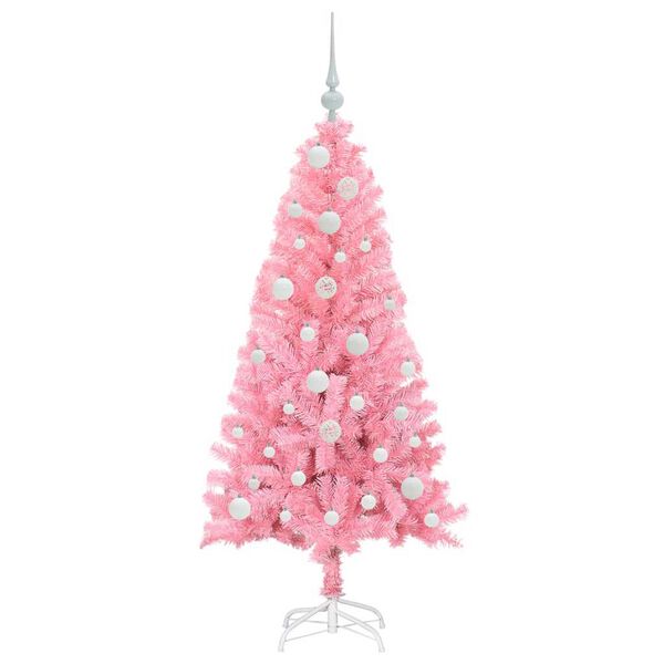 vidaXL Weihnachtsbaum mit 150 LEDs mit St&auml;nder Rosa 120 cm PVC