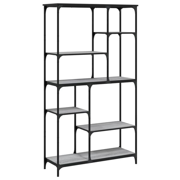 vidaXL B&uuml;cherregal Grau Sonoma 99x35,5x176 cm Holzwerkstoff und Stahl